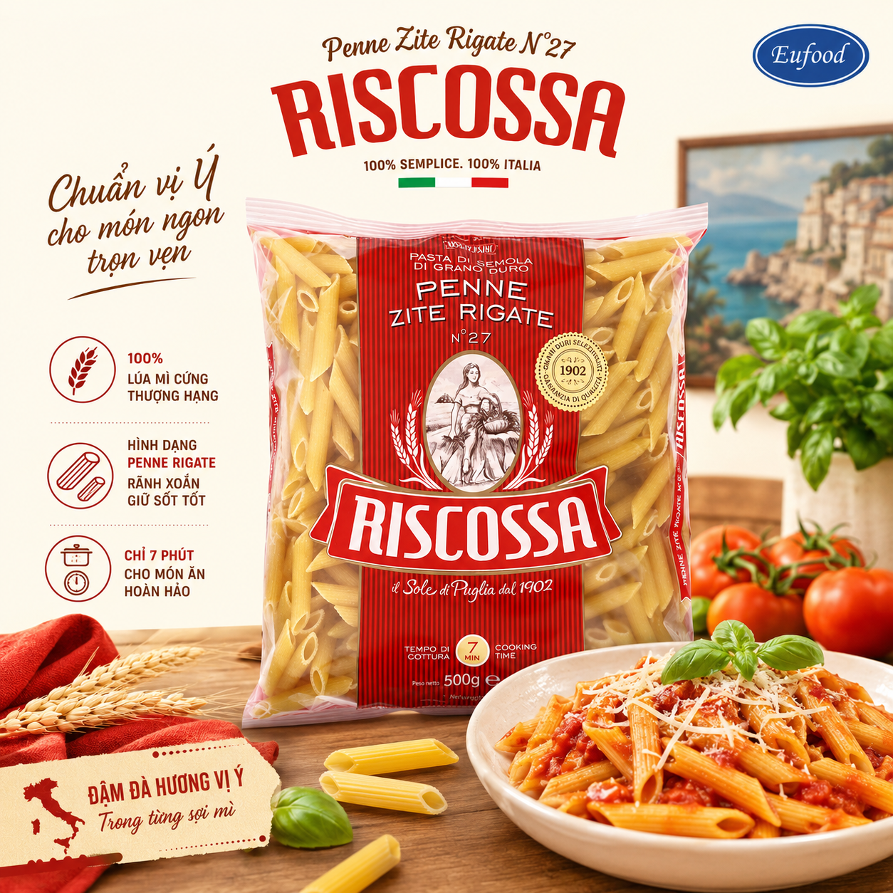 Mì ý Riscossa - Mì Penne Zite Rigate N. 27 - Ảnh 3