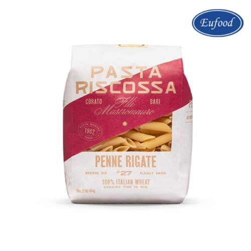Mì Ý Nguyên Cám Hữu Cơ Penne Rigate N.27 Hiệu Riscossa